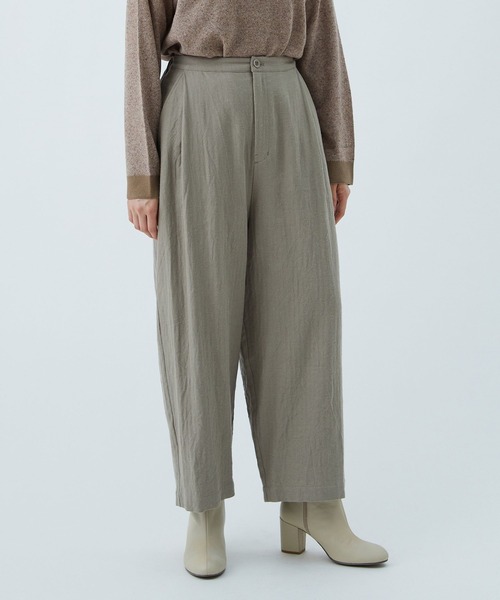 conges payes ADIEU TRISTESSE（コンジェ ペイエ アデュートリステス）の「綿麻レーヨンバルーンパンツ（その他パンツ・レディース・ライトカーキ/ブラック・38）」の16枚目の写真