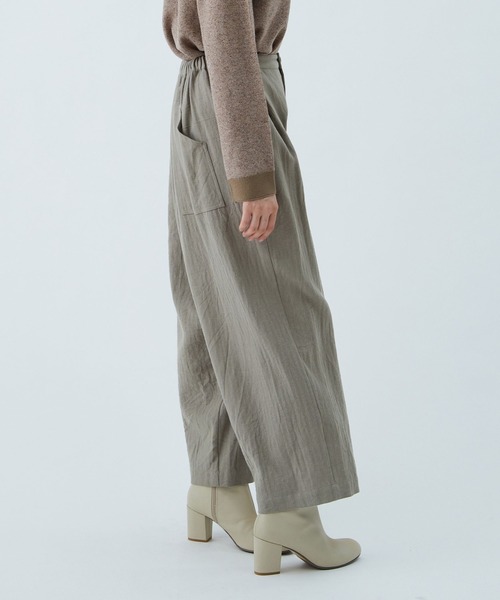 conges payes ADIEU TRISTESSE（コンジェ ペイエ アデュートリステス）の「綿麻レーヨンバルーンパンツ（その他パンツ・レディース・ライトカーキ/ブラック・38）」の12枚目の写真