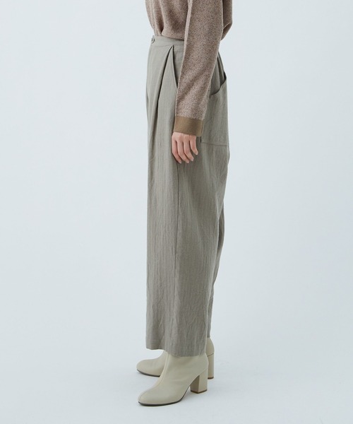 conges payes ADIEU TRISTESSE（コンジェ ペイエ アデュートリステス）の「綿麻レーヨンバルーンパンツ（その他パンツ・レディース・ライトカーキ/ブラック・38）」の18枚目の写真