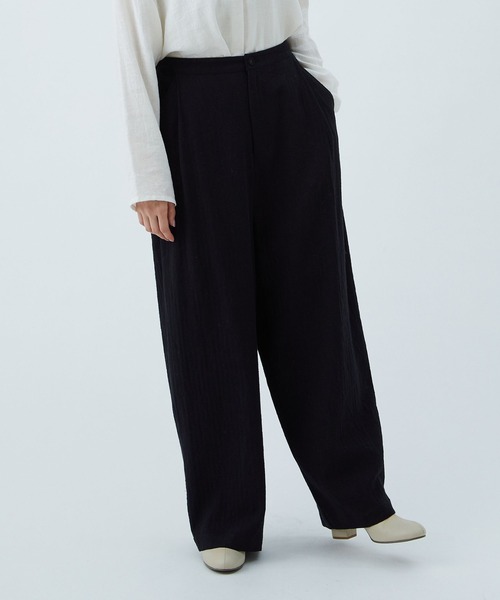 conges payes ADIEU TRISTESSE（コンジェ ペイエ アデュートリステス）の「綿麻レーヨンバルーンパンツ（その他パンツ・レディース・ライトカーキ/ブラック・38）」の4枚目の写真