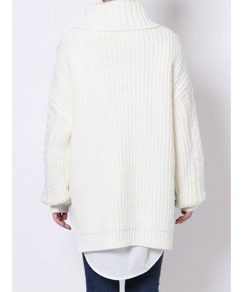 GYDA(ジェイダ)の「シャツアンサンブルタートルケーブルニット トップス(ニット/セーター・レディース・チャコールグレー/ベージュ/オフホワイト・FREE)」の16枚目の写真