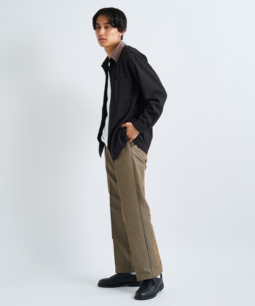 CIAOPANIC(チャオパニック)の「襟切り替えデザインドレープとろみシャツ(シャツ/ブラウス・メンズ・ブラック/ベージュ/グリーン・MEDIUM/LARGE)」の4枚目の写真