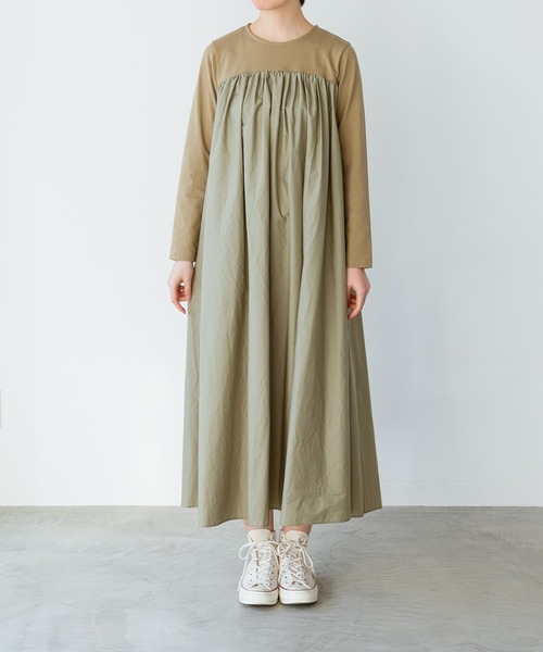 note et silence (ノートエシロンス)の「◇【 AMB100貨 】トルファンコットン コンボギャザーワンピース(ワンピース・レディース・グレー/ブラック/ネイビー・FREE)」の20枚目の写真