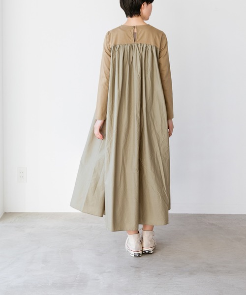 note et silence (ノートエシロンス)の「◇【 AMB100貨 】トルファンコットン コンボギャザーワンピース(ワンピース・レディース・グレー/ブラック/ネイビー・FREE)」の13枚目の写真