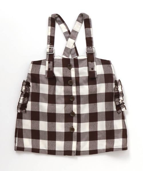 apres les cours(アプレレクール)の「WEB限定 ハイウエストポケットフリルジャンスカ(ジャンパースカート・キッズ・ブラック/ブラウン/インディゴブルー・120cm/110cm/80cm/100cm/140cm/130cm/90㎝)」の15枚目の写真