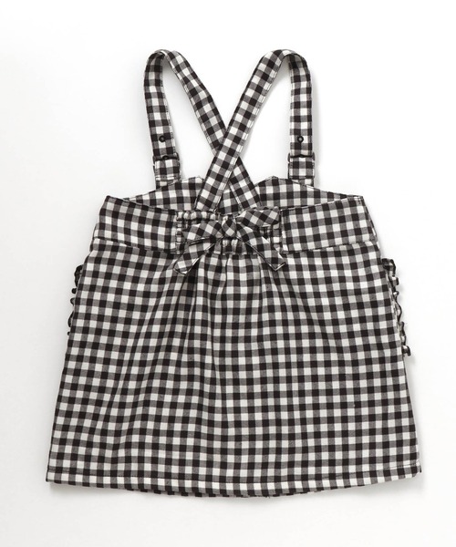 apres les cours(アプレレクール)の「WEB限定 ハイウエストポケットフリルジャンスカ(ジャンパースカート・キッズ・ブラック/ブラウン/インディゴブルー・120cm/110cm/80cm/100cm/140cm/130cm/90㎝)」の9枚目の写真