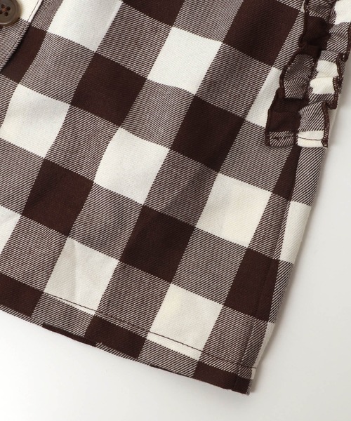 apres les cours(アプレレクール)の「WEB限定 ハイウエストポケットフリルジャンスカ(ジャンパースカート・キッズ・ブラック/ブラウン/インディゴブルー・120cm/110cm/80cm/100cm/140cm/130cm/90㎝)」の10枚目の写真