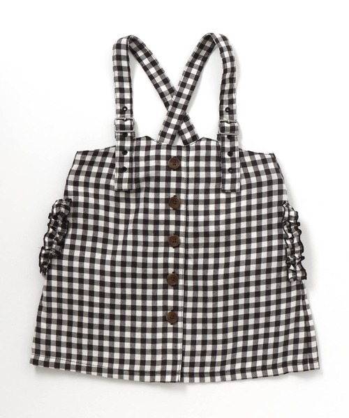 apres les cours(アプレレクール)の「WEB限定 ハイウエストポケットフリルジャンスカ(ジャンパースカート・キッズ・ブラック/ブラウン/インディゴブルー・120cm/110cm/80cm/100cm/140cm/130cm/90㎝)」の17枚目の写真