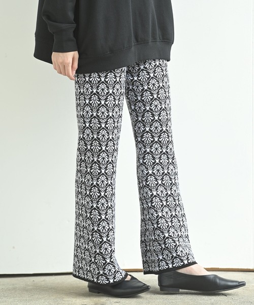 rps(アールピーエス)の「ジャガードニットパンツ(その他パンツ・レディース・ブラック系その他3/ブラウン/ブラック系その他2/ブラック・M)」の12枚目の写真