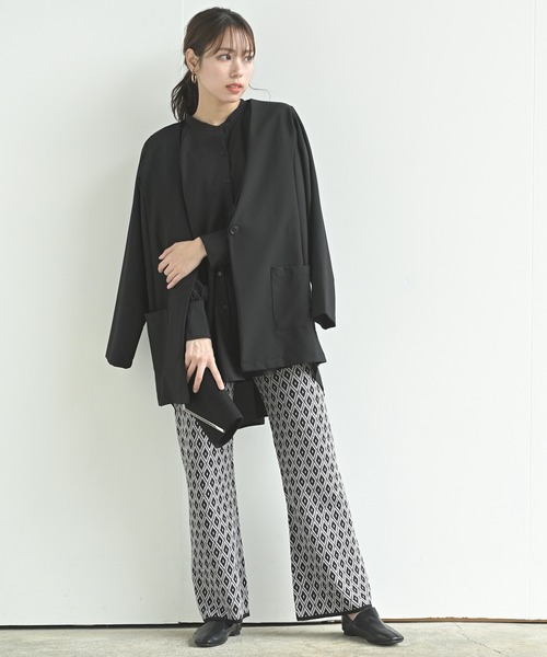 rps(アールピーエス)の「ジャガードニットパンツ(その他パンツ・レディース・ブラック系その他3/ブラウン/ブラック系その他2/ブラック・M)」の13枚目の写真