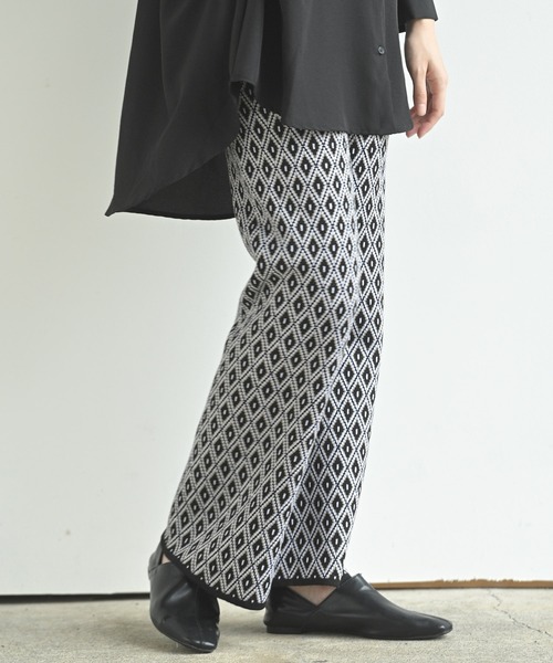 rps(アールピーエス)の「ジャガードニットパンツ(その他パンツ・レディース・ブラック系その他3/ブラウン/ブラック系その他2/ブラック・M)」の18枚目の写真