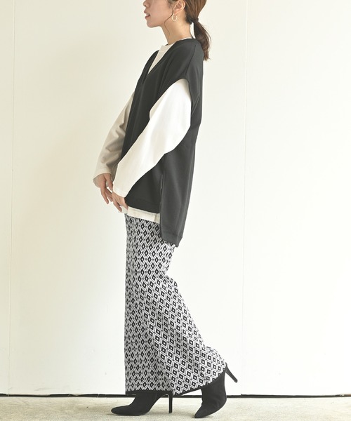 rps(アールピーエス)の「ジャガードニットパンツ(その他パンツ・レディース・ブラック系その他3/ブラウン/ブラック系その他2/ブラック・M)」の21枚目の写真