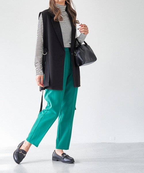 WEGO（ウィゴー）の「WEGO/ロングスリットベスト（テーラードジャケット・レディース・ブラック/グリーン/ライム/アイボリー/ライトベージュ・FREE）」の20枚目の写真