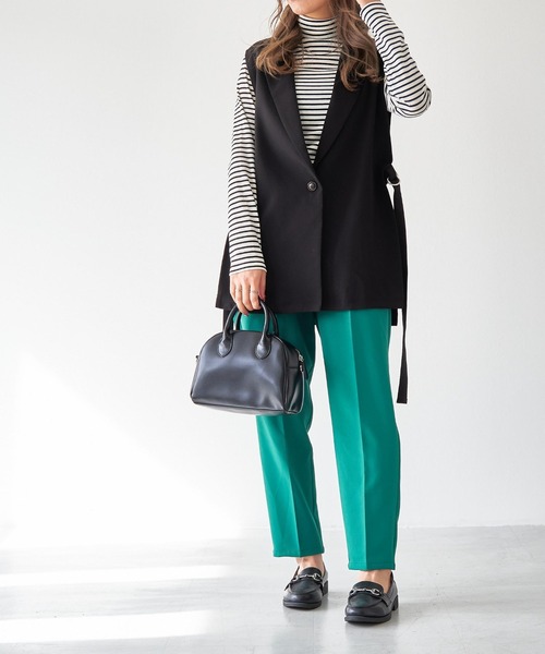 WEGO（ウィゴー）の「WEGO/ロングスリットベスト（テーラードジャケット・レディース・ブラック/グリーン/ライム/アイボリー/ライトベージュ・FREE）」の21枚目の写真