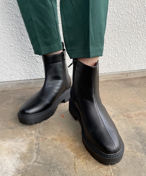 nemne store(ネンネストア)の「いわし雲がかかる厚底サイドゴアブーツ(ブーツ・レディース・ブラック/ダークブラウン・LL/S/M/L)」の12枚目の写真
