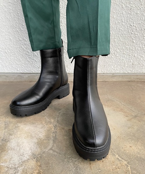 nemne store(ネンネストア)の「いわし雲がかかる厚底サイドゴアブーツ(ブーツ・レディース・ブラック/ダークブラウン・LL/S/M/L)」の3枚目の写真