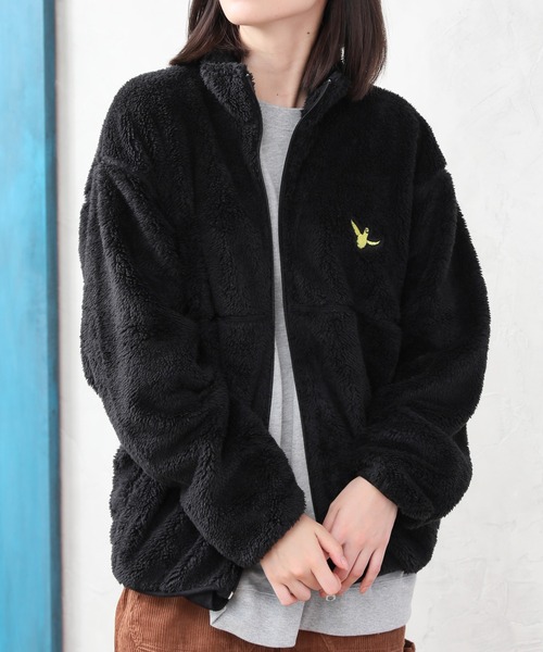 Mark Gonzales（マーク・ゴンザレス）の「【Mark Gonzales/マーク・ゴンザレス】ALWAYS GOOD TIME別注 ワンポイント スタンドネック ボアジップブルゾン（ブルゾン・メンズ・ブラック/ベージュ/アイボリー・MEDIUM/LARGE/X-LARGE）」の16枚目の写真