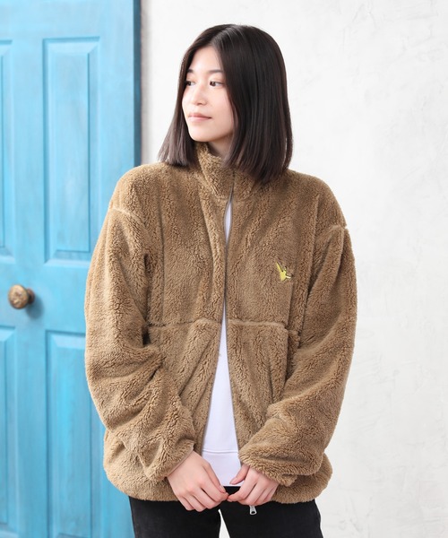 Mark Gonzales（マーク・ゴンザレス）の「【Mark Gonzales/マーク・ゴンザレス】ALWAYS GOOD TIME別注 ワンポイント スタンドネック ボアジップブルゾン（ブルゾン・メンズ・ブラック/ベージュ/アイボリー・MEDIUM/LARGE/X-LARGE）」の19枚目の写真