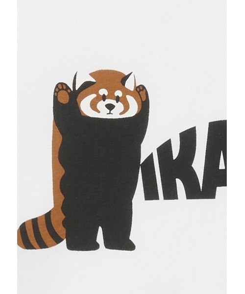 Design Tshirts Store graniph（デザイン　ティーシャツ　ストア　グラニフ）の「スレットレッドパンダ｜長袖Tシャツ（Tシャツ/カットソー・メンズ・ホワイト・SMALL/MEDIUM/LARGE/X-LARGE/X-SMALL）」の7枚目の写真