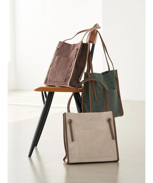 earth music&ecology（アースミュージックアンドエコロジー）の「コーデュロイトートバッグ＊（トートバッグ・レディース・ブラウン/グリーン/ライトベージュ・FREE）」の8枚目の写真
