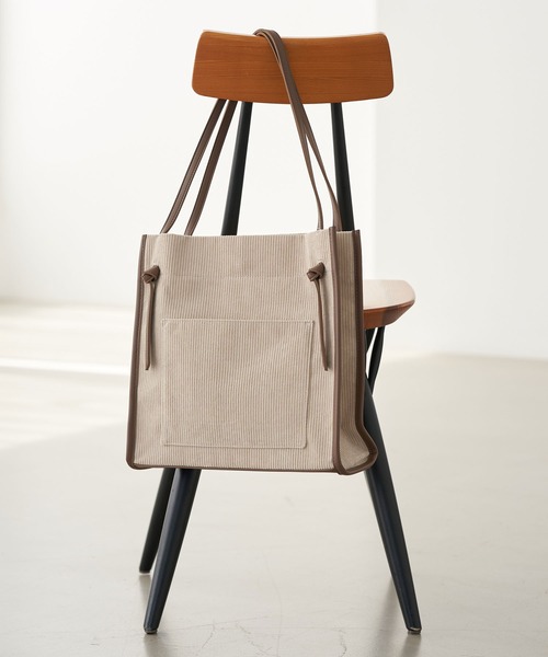 earth music&ecology（アースミュージックアンドエコロジー）の「コーデュロイトートバッグ＊（トートバッグ・レディース・ブラウン/グリーン/ライトベージュ・FREE）」の3枚目の写真