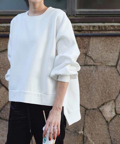 KOBE LETTUCE（コウベレタス）の「[ eriさんコラボ ]裏起毛ボリュームスリーブスウェット[C5730]（スウェット・レディース・ブラウン/オフホワイト/ピンク/グリーン・FREE）」の6枚目の写真