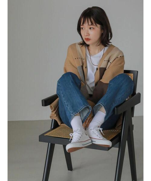 AMERICAN HOLIC（アメリカンホリック）の「ダブルジャガードチェックカーディガン（カーディガン/ボレロ・レディース・マルチ・FREE）」の3枚目の写真