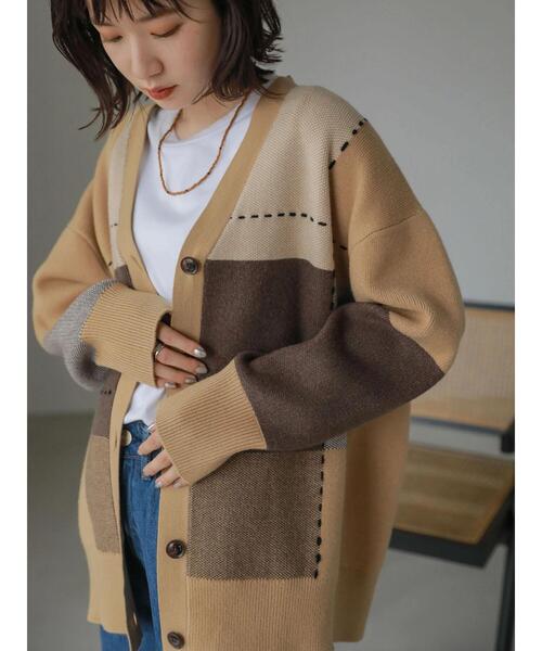 AMERICAN HOLIC（アメリカンホリック）の「ダブルジャガードチェックカーディガン（カーディガン/ボレロ・レディース・マルチ・FREE）」の6枚目の写真