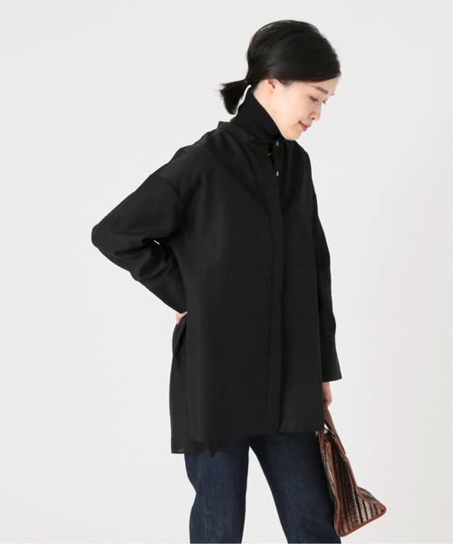 journal standard L'essage（ジャーナルスタンダードレサージュ）の「《追加》シアー/ストライプ バンドカラー シャツ◆2（シャツ/ブラウス・レディース・ブラック/ネイビー・FREE）」の10枚目の写真