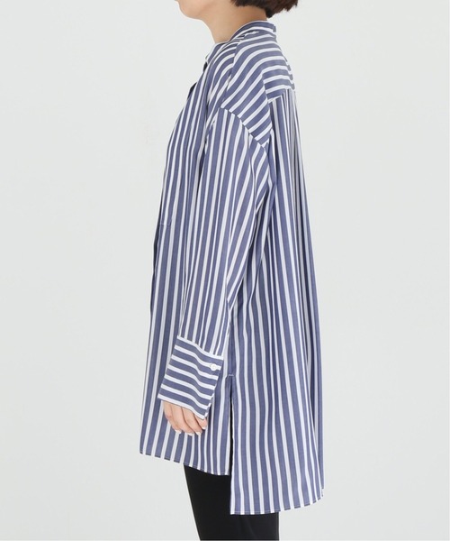 journal standard L'essage（ジャーナルスタンダードレサージュ）の「《追加》シアー/ストライプ バンドカラー シャツ◆2（シャツ/ブラウス・レディース・ブラック/ネイビー・FREE）」の18枚目の写真