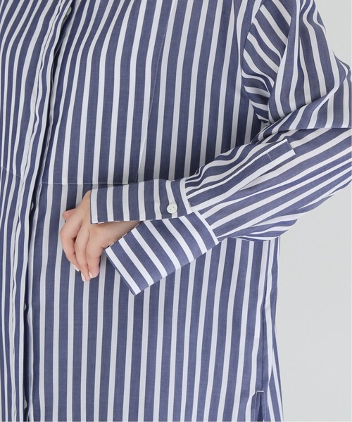 journal standard L'essage（ジャーナルスタンダードレサージュ）の「《追加》シアー/ストライプ バンドカラー シャツ◆2（シャツ/ブラウス・レディース・ブラック/ネイビー・FREE）」の22枚目の写真