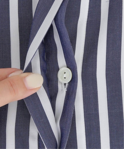 journal standard L'essage（ジャーナルスタンダードレサージュ）の「《追加》シアー/ストライプ バンドカラー シャツ◆2（シャツ/ブラウス・レディース・ブラック/ネイビー・FREE）」の5枚目の写真