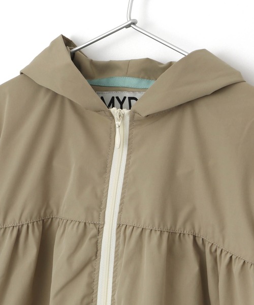 MAKE YOUR DAY(メイクユアデイ)の「ティアードフーディ■80~140cm(ナイロンジャケット・キッズ・ミント/グレー/ベージュ・120/110/100/90/140/130/80)」の11枚目の写真