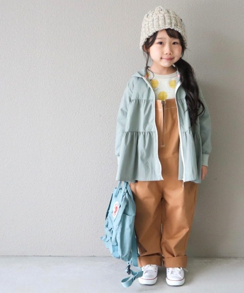 MAKE YOUR DAY(メイクユアデイ)の「ティアードフーディ■80~140cm(ナイロンジャケット・キッズ・ミント/グレー/ベージュ・120/110/100/90/140/130/80)」の18枚目の写真