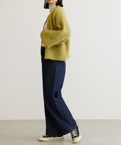 BONbazaar（ボンバザール）の「ざっくりMIXヤーンぽよん袖カーデ（カーディガン/ボレロ・レディース・アイボリー/グリーン系その他/ブルー系その他・FREE）」の6枚目の写真