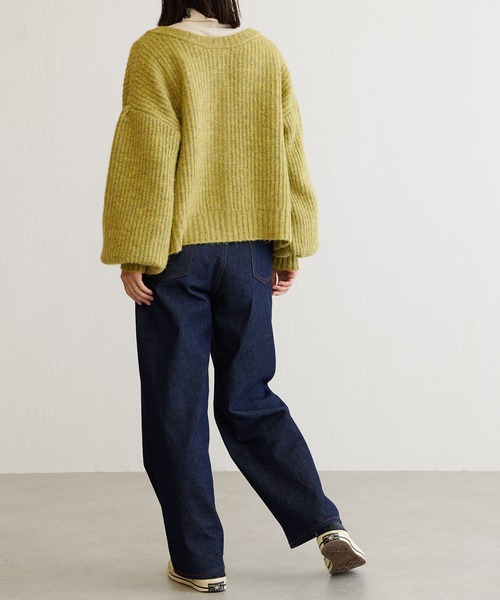 BONbazaar（ボンバザール）の「ざっくりMIXヤーンぽよん袖カーデ（カーディガン/ボレロ・レディース・アイボリー/グリーン系その他/ブルー系その他・FREE）」の7枚目の写真