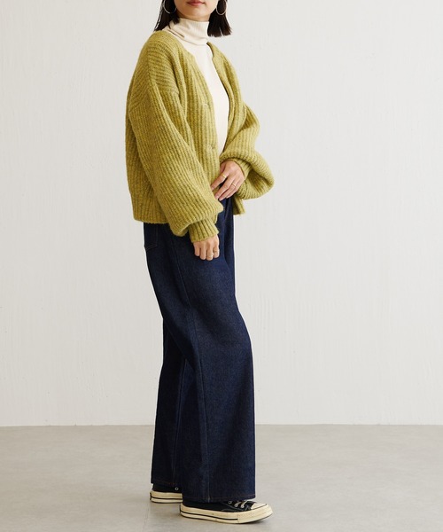 BONbazaar（ボンバザール）の「ざっくりMIXヤーンぽよん袖カーデ（カーディガン/ボレロ・レディース・アイボリー/グリーン系その他/ブルー系その他・FREE）」の8枚目の写真