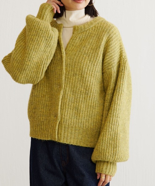 BONbazaar（ボンバザール）の「ざっくりMIXヤーンぽよん袖カーデ（カーディガン/ボレロ・レディース・アイボリー/グリーン系その他/ブルー系その他・FREE）」の13枚目の写真