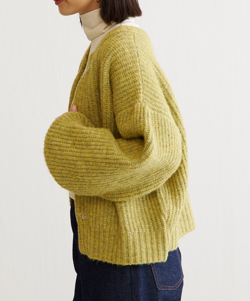 BONbazaar（ボンバザール）の「ざっくりMIXヤーンぽよん袖カーデ（カーディガン/ボレロ・レディース・アイボリー/グリーン系その他/ブルー系その他・FREE）」の10枚目の写真