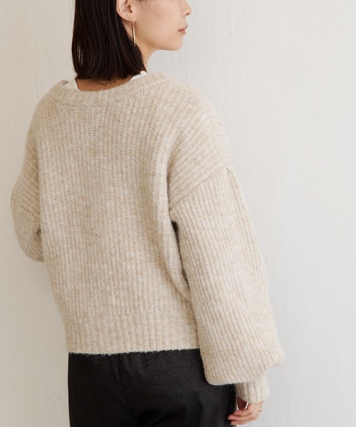 BONbazaar（ボンバザール）の「ざっくりMIXヤーンぽよん袖カーデ（カーディガン/ボレロ・レディース・アイボリー/グリーン系その他/ブルー系その他・FREE）」の18枚目の写真