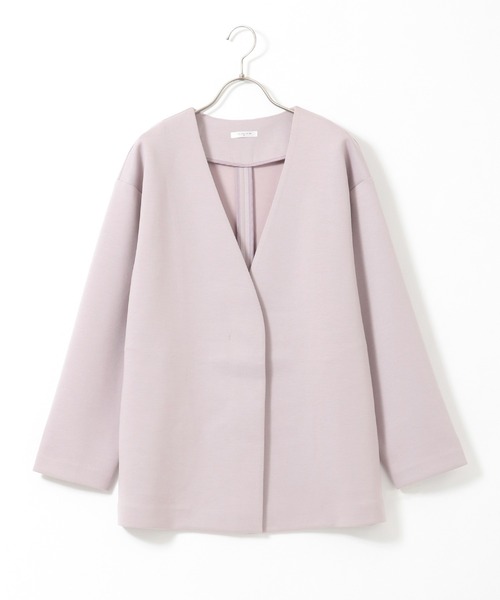 Honeys（ハニーズ）の「カラーレスハーフコート（ノーカラーコート・レディース・ネイビー/ピンクベージュ/ピンク系その他/グレイッシュベージュ・LL/S/M/L）」の21枚目の写真