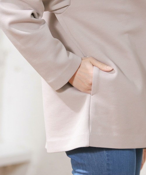 Honeys（ハニーズ）の「カラーレスハーフコート（ノーカラーコート・レディース・ネイビー/ピンクベージュ/ピンク系その他/グレイッシュベージュ・LL/S/M/L）」の15枚目の写真