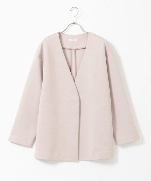 Honeys（ハニーズ）の「カラーレスハーフコート（ノーカラーコート・レディース・ネイビー/ピンクベージュ/ピンク系その他/グレイッシュベージュ・LL/S/M/L）」の18枚目の写真