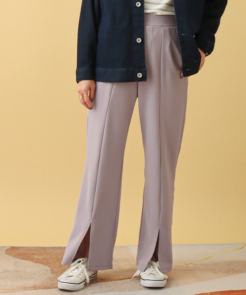 libelle more(リベル モア)の「カットジョーゼット センタースリットフレアパンツ(その他パンツ・レディース・ブラック/モカ/ラベンダー・M)」の3枚目の写真