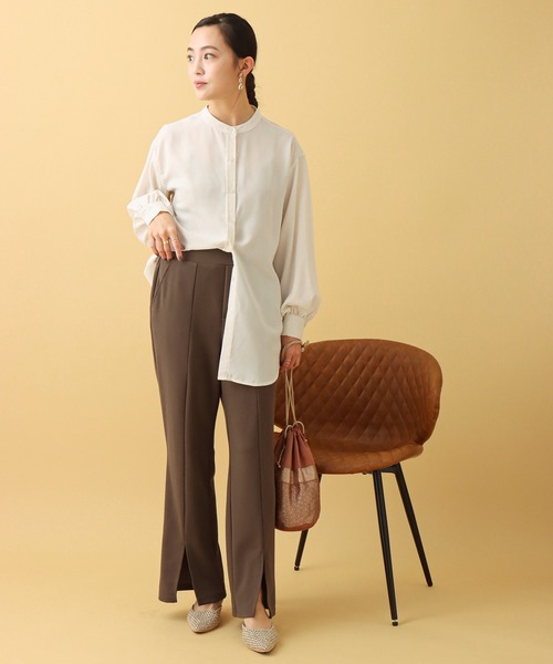 libelle more(リベル モア)の「カットジョーゼット センタースリットフレアパンツ(その他パンツ・レディース・ブラック/モカ/ラベンダー・M)」の11枚目の写真