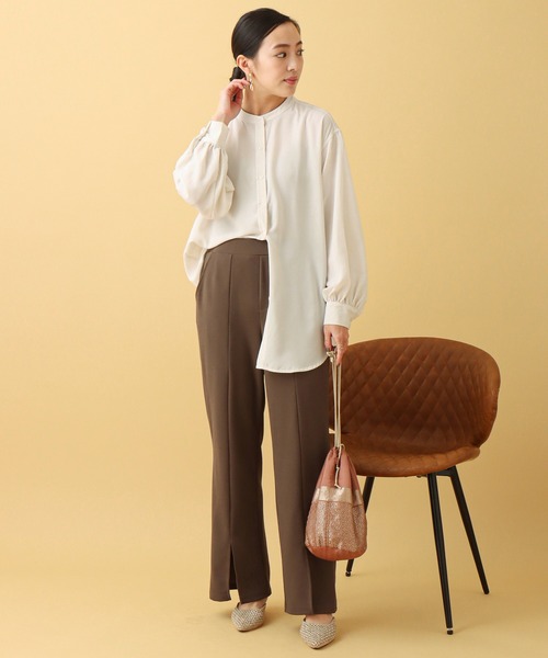 libelle more(リベル モア)の「カットジョーゼット センタースリットフレアパンツ(その他パンツ・レディース・ブラック/モカ/ラベンダー・M)」の12枚目の写真