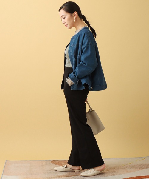 libelle more(リベル モア)の「カットジョーゼット センタースリットフレアパンツ(その他パンツ・レディース・ブラック/モカ/ラベンダー・M)」の5枚目の写真