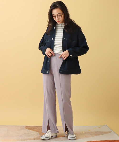 libelle more(リベル モア)の「カットジョーゼット センタースリットフレアパンツ(その他パンツ・レディース・ブラック/モカ/ラベンダー・M)」の9枚目の写真