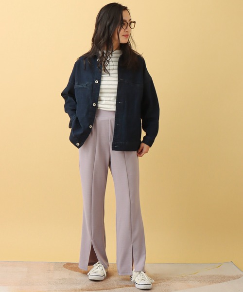 libelle more(リベル モア)の「カットジョーゼット センタースリットフレアパンツ(その他パンツ・レディース・ブラック/モカ/ラベンダー・M)」の10枚目の写真