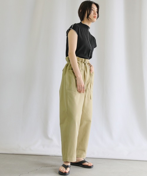 select MOCA(セレクトモカ)の「ウエスト紐ベルトパンツ(その他パンツ・レディース・ブラック/アイボリー/ライトオリーブ・FREE)」の8枚目の写真
